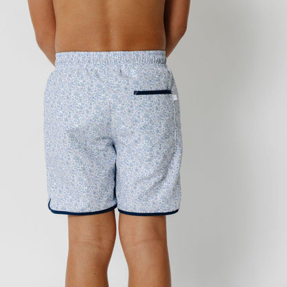 boys slate floral boardie