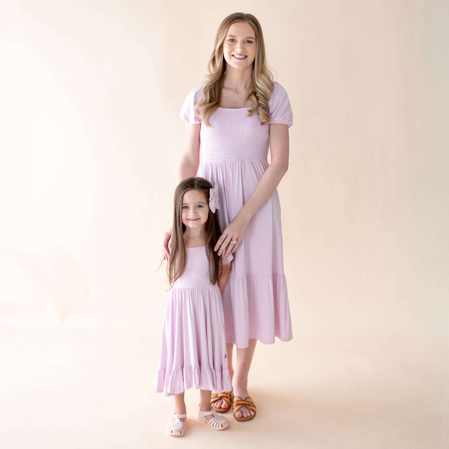 Puff Sleeve Twirl Dress in Thistle
