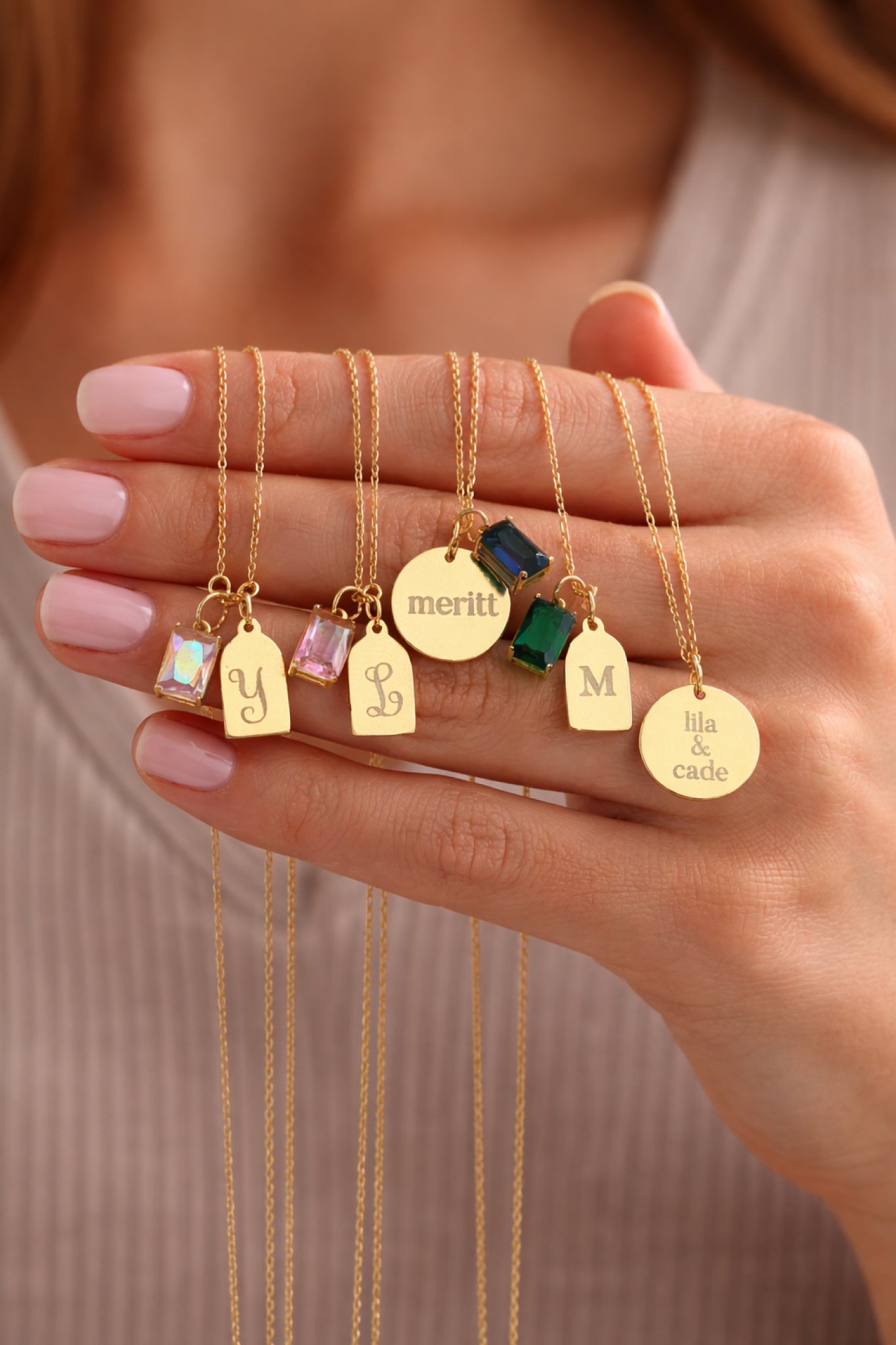 Engraved Tag Charm Necklace