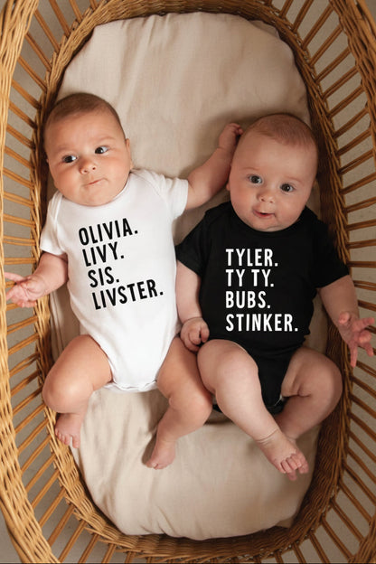 Personalized Nickname Graphic Bodysuit | White