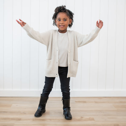 Chunky Knit Oversized Cardigan in Oat