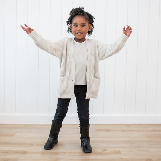 Chunky Knit Oversized Cardigan in Oat