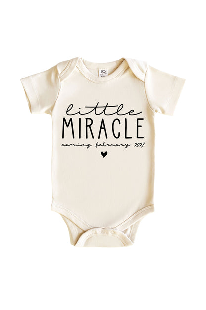 Personalized Little Miracle Graphic Bodysuit | Natural