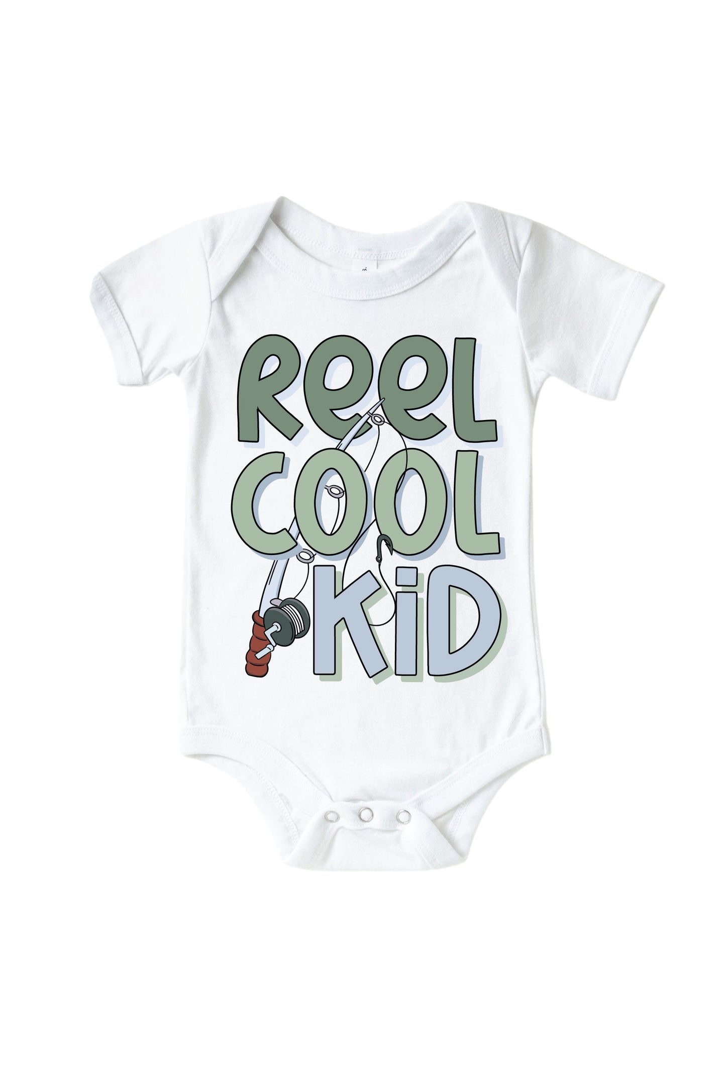 Reel Cool Kid Graphic Bodysuit & Kids Tee | White