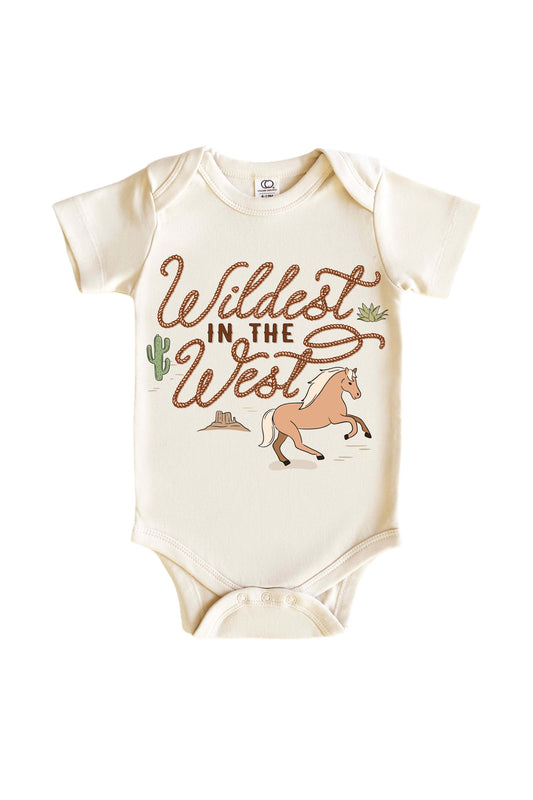 Wildest In The West Neutral Graphic Bodysuit & Kids Tee | Natural