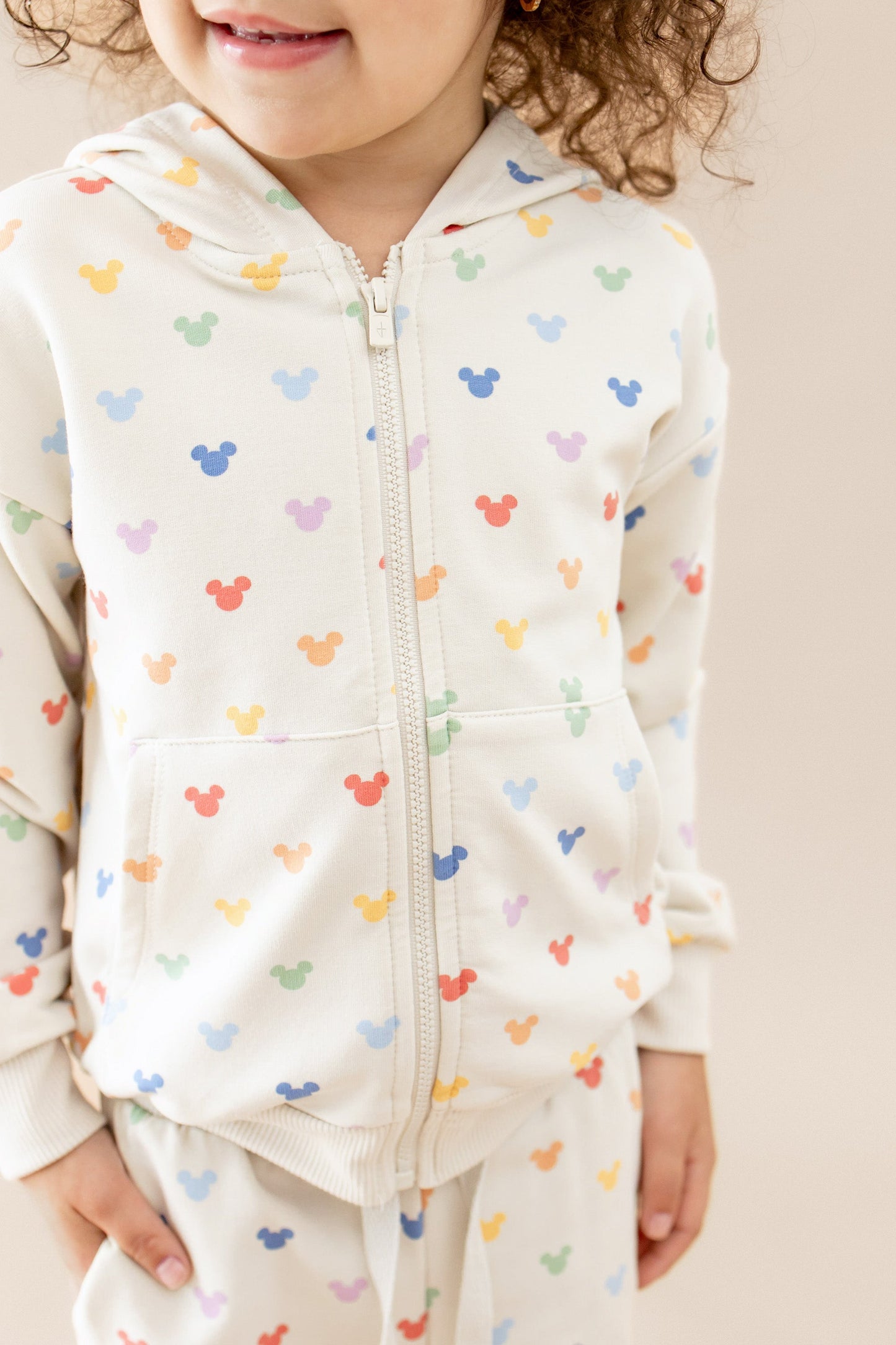 Zip-Up Hoodie in Pastel Mickey Mouse