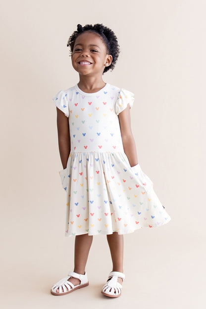Pocket Dress in Pastel Mickey Mouse