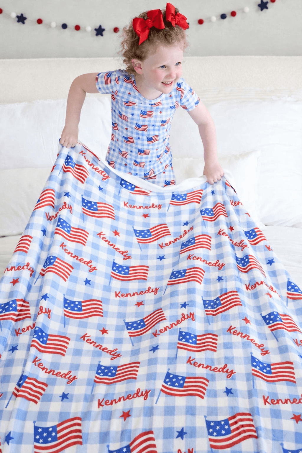 Personalized Kids Blanket | Star-Spangled Picnic
