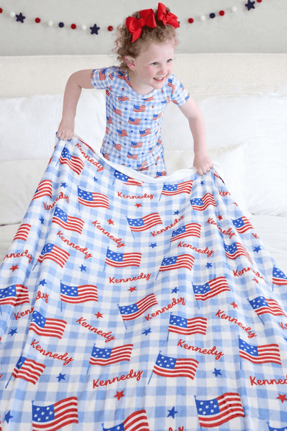 Personalized Kids Blanket | Star-Spangled Picnic