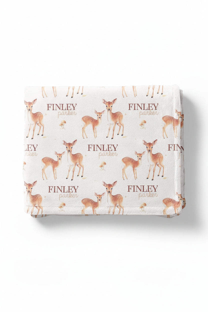 Friendly Fawns Personalized Kids Blanket