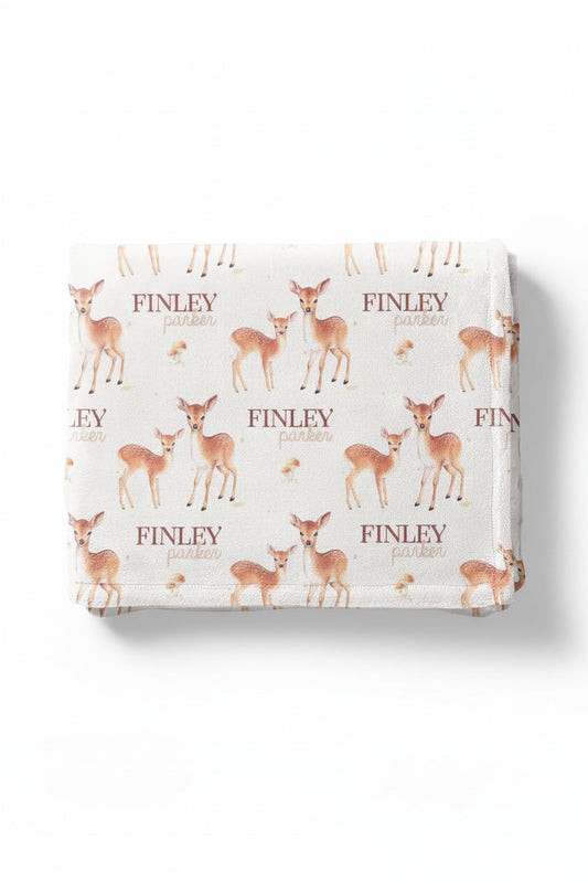 Friendly Fawns Personalized Kids Blanket