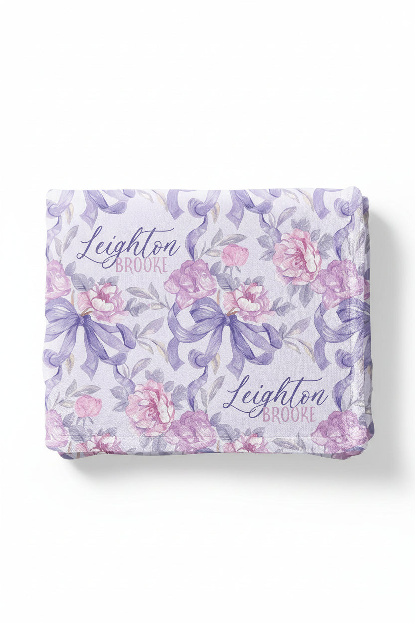 Leighton's Lavender Personalized Kids Blanket