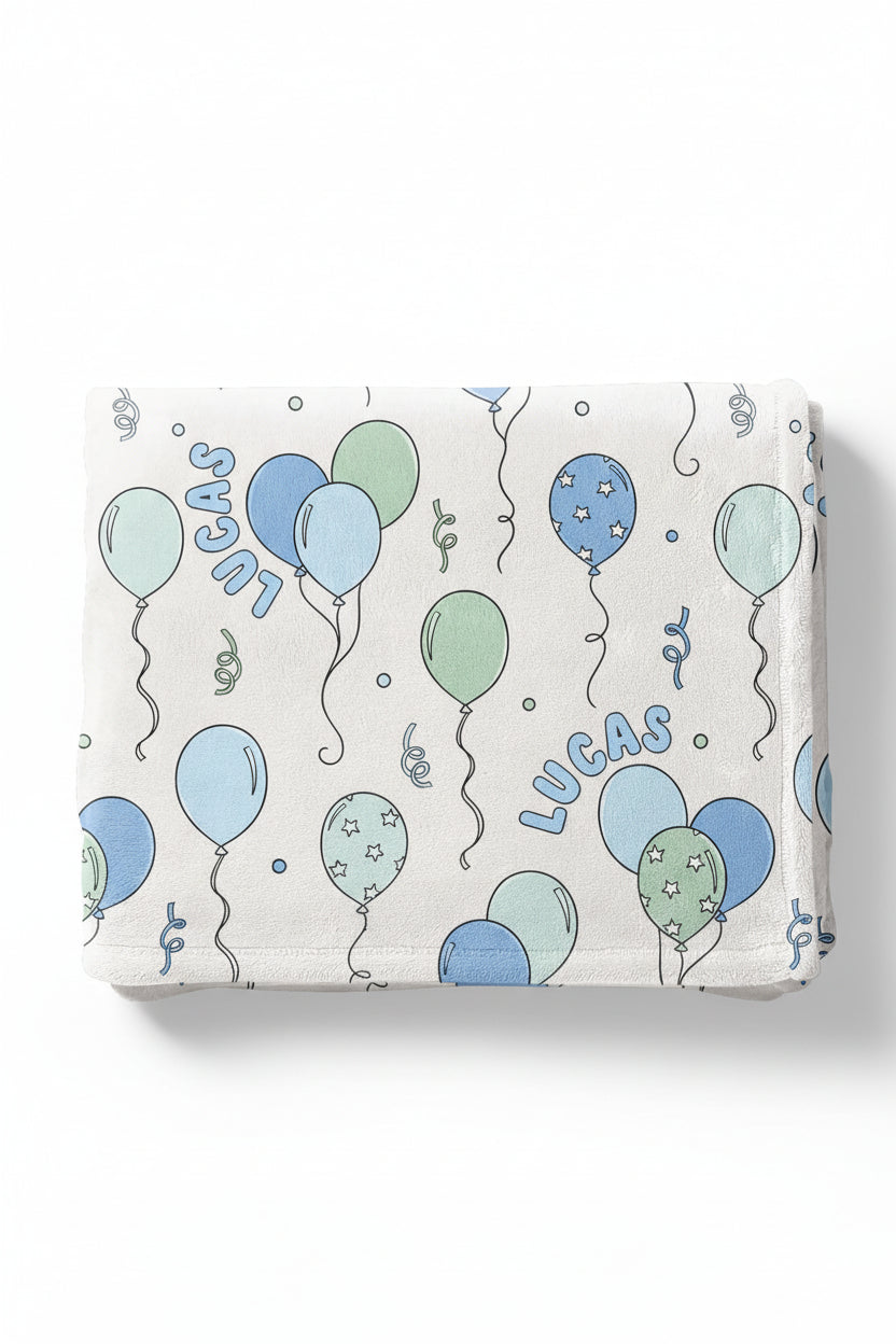 Party Time Personalized Kids Blanket | Blue