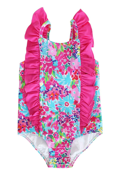 Double Ruffle Bow Back One Piece | Petal Splash