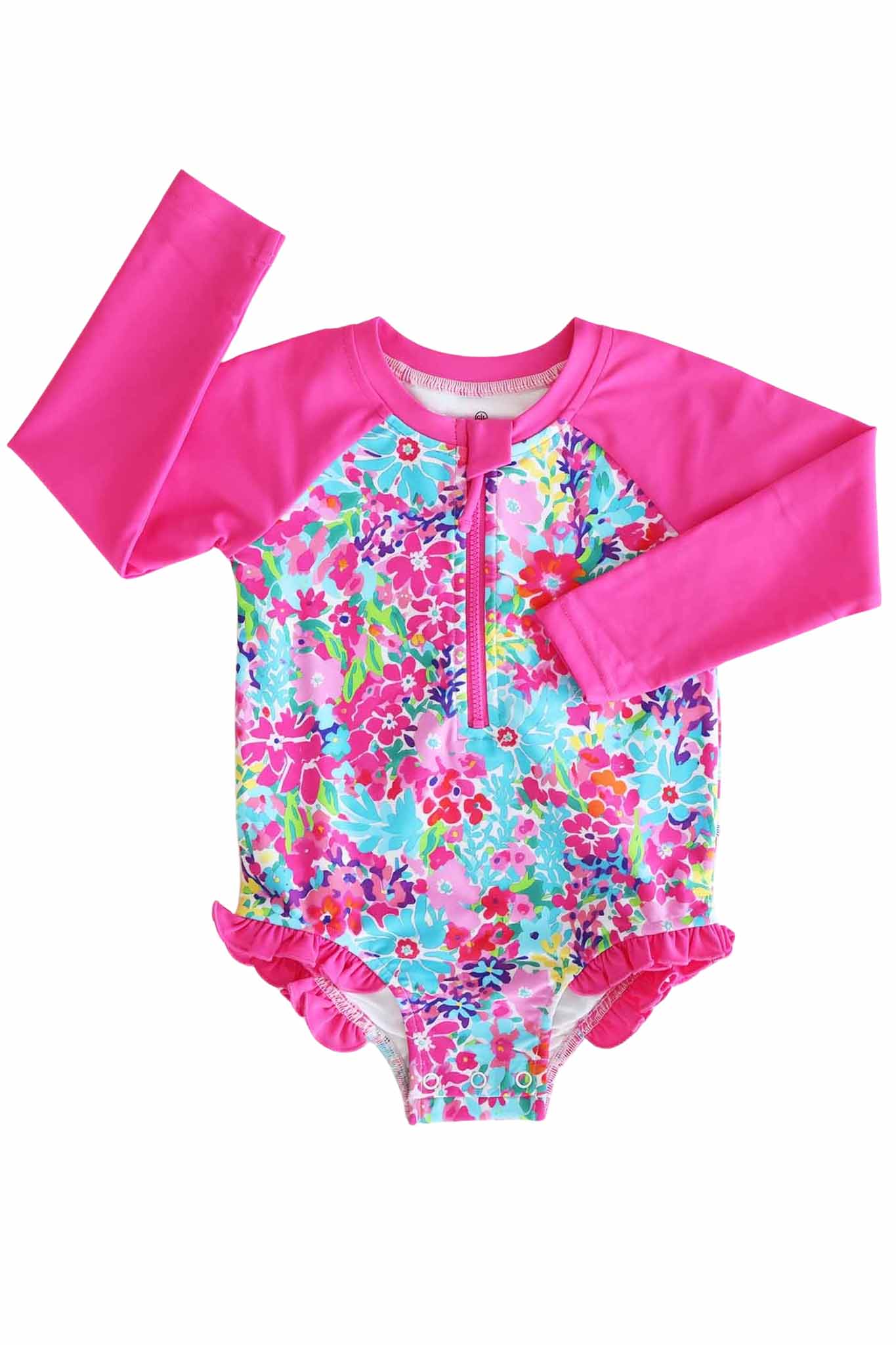Long Sleeve Rash Guard with Front Zipper | Petal Splash