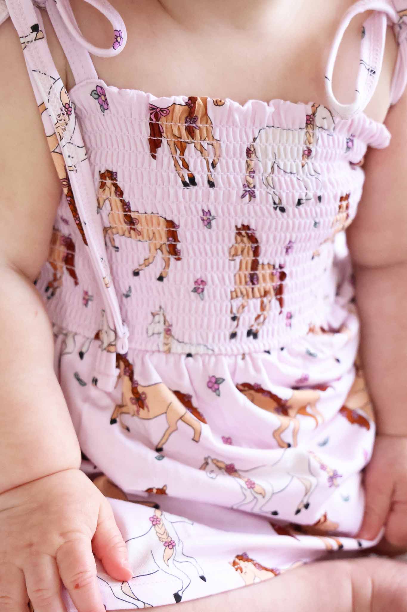 Smocked Twirl Bodysuit | Pony Club Pink