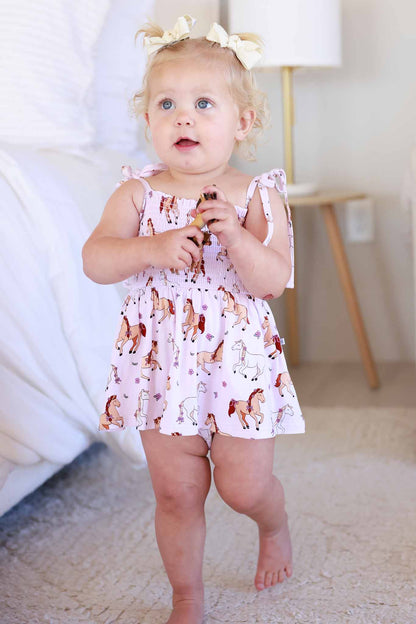 Smocked Twirl Bodysuit | Pony Club Pink