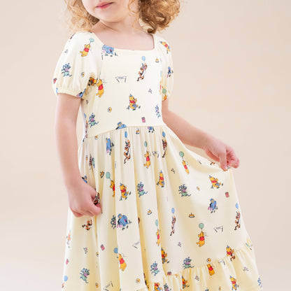Puff Sleeve Twirl Dress in Winnie the Pooh Celebration