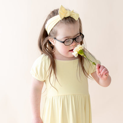 Knotted Bow Headband in Chamomile