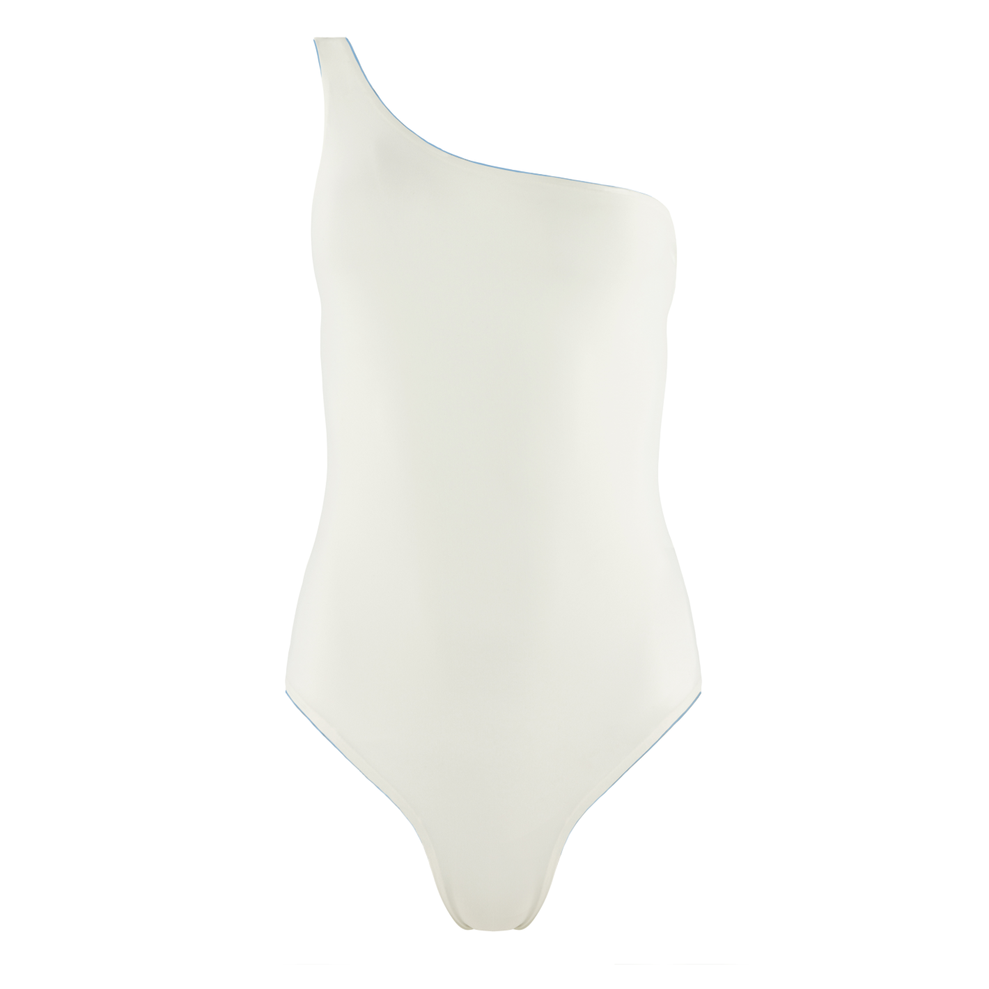 women's dusk blue and cream reversible one shoulder one piece