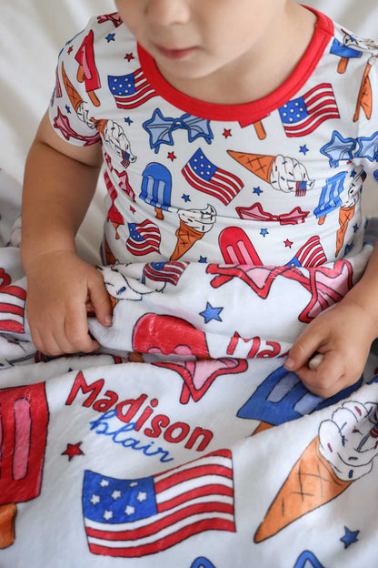 Personalized Kids Blanket | Red, White & Cool