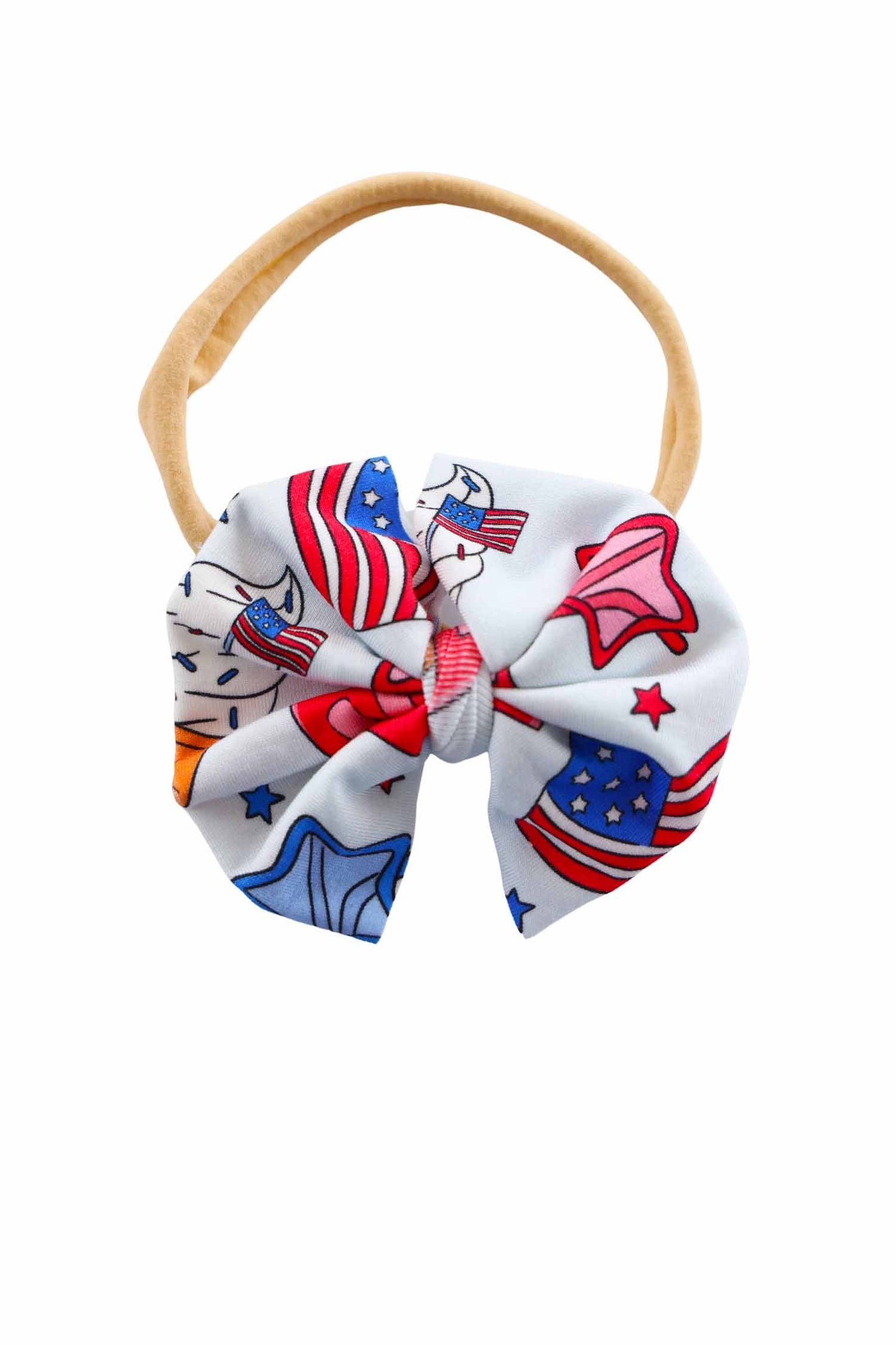 Knit Bow Headband | Red, White & Cool