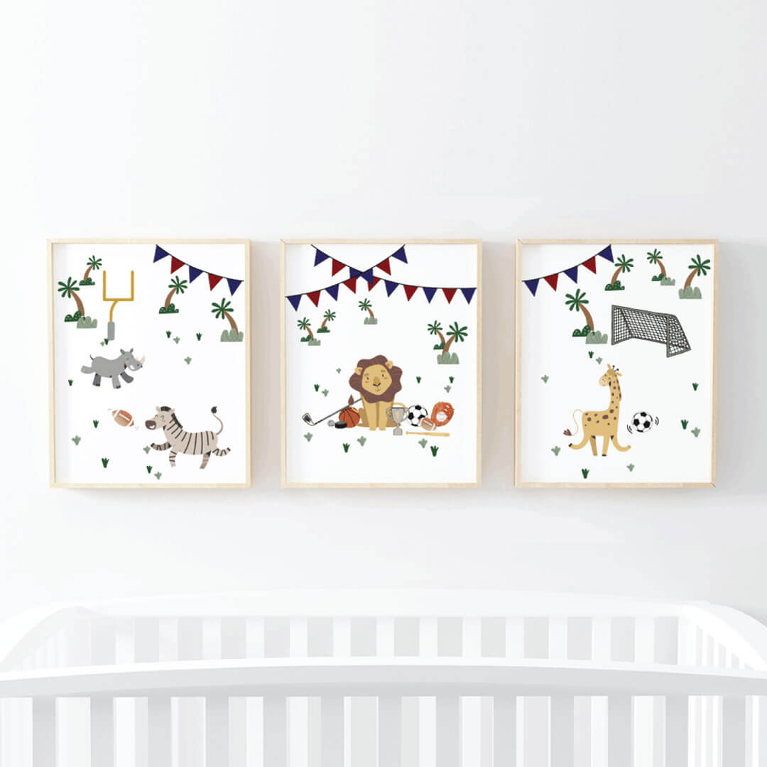 Safari Games Bundled Digital Nursery Wall Art