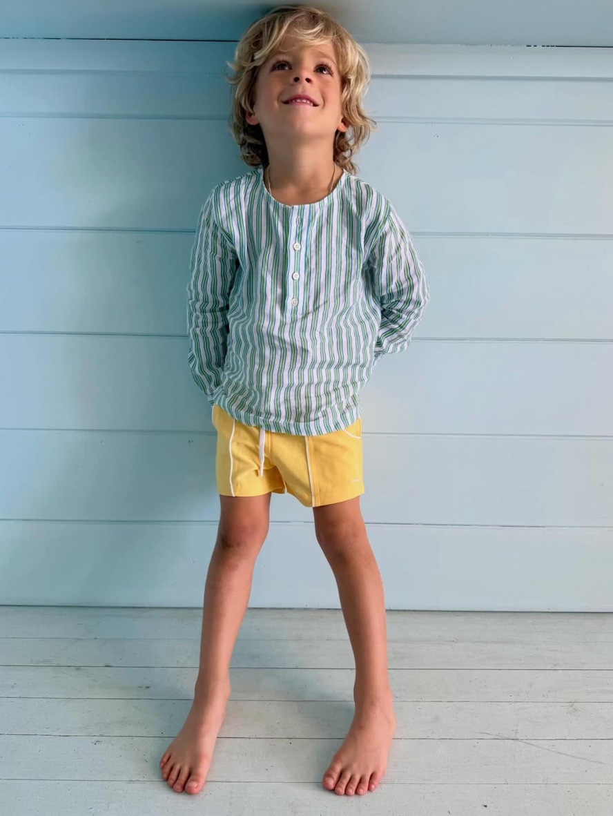 unisex tamarin stripe linen henley