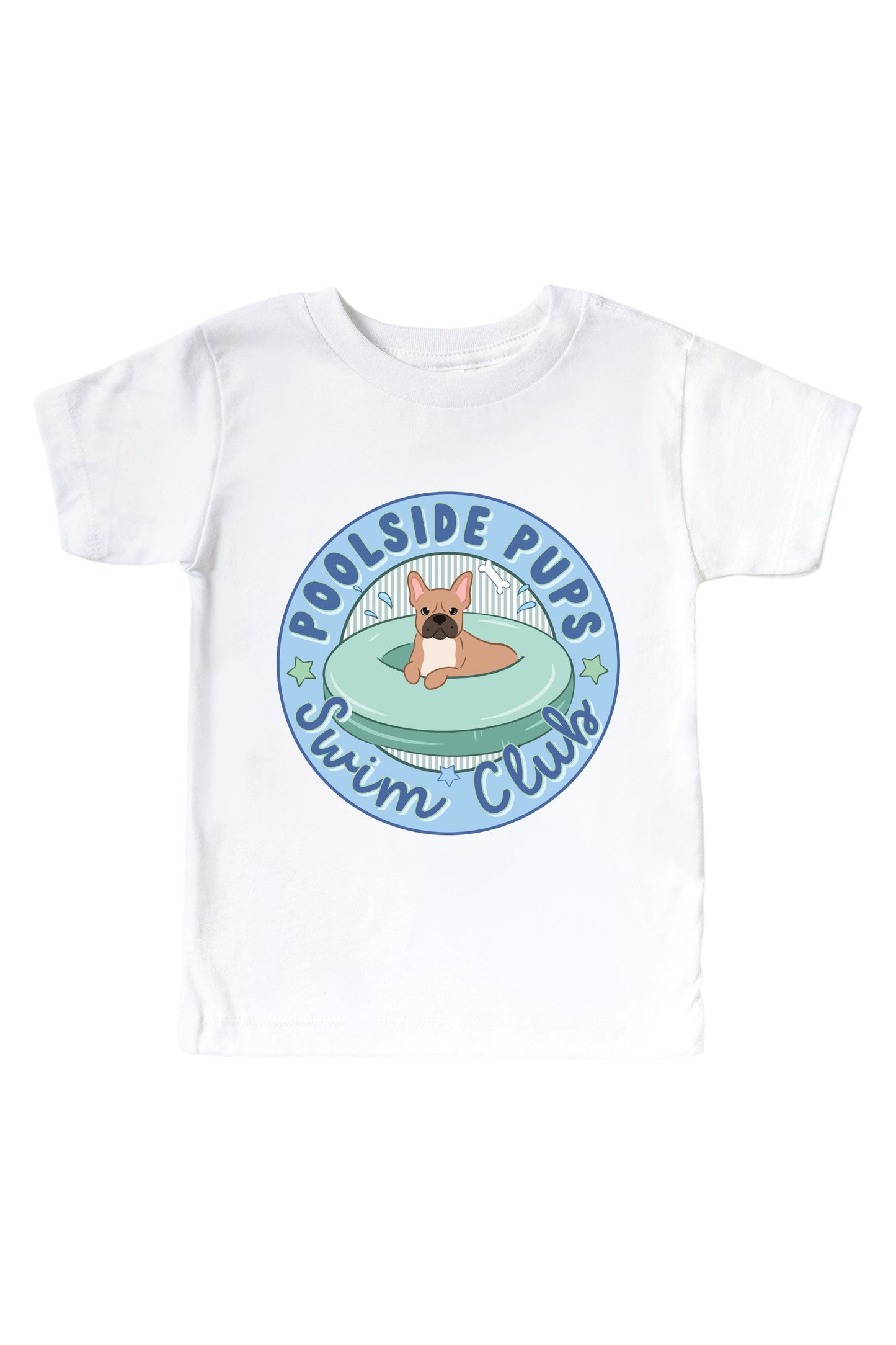 Swim Club Blue Graphic Bodysuit & Kids Tee | White