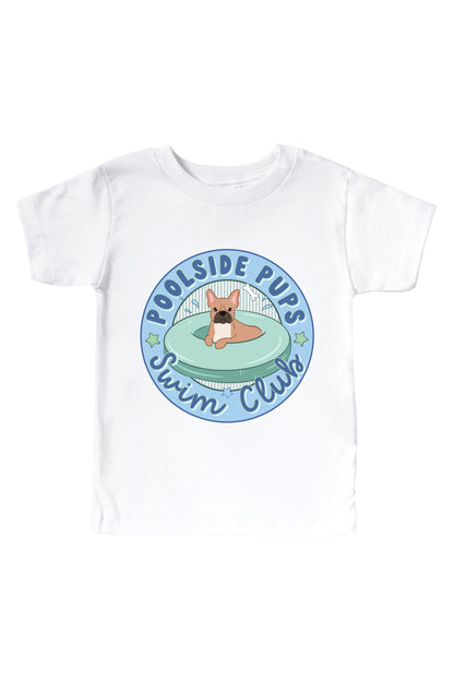 Swim Club Blue Graphic Bodysuit & Kids Tee | White