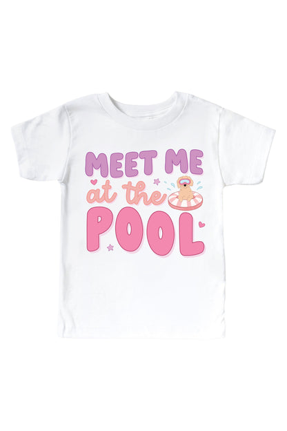 Pool Time Pink Graphic Bodysuit & Kids Tee | White