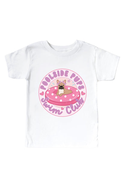Swim Club Pink Graphic Bodysuit & Kids Tee | White