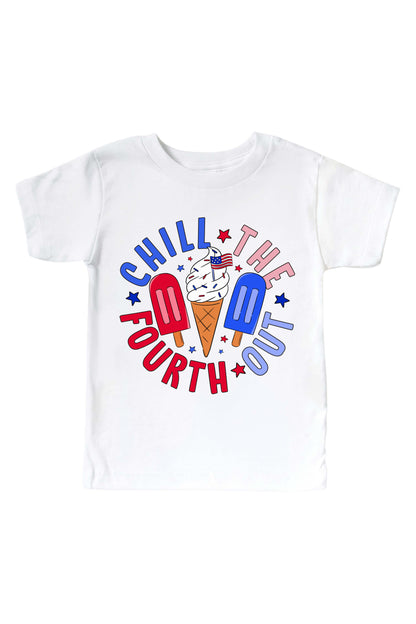 Chill The Fourth Out Graphic Bodysuit & Kids Tee | White