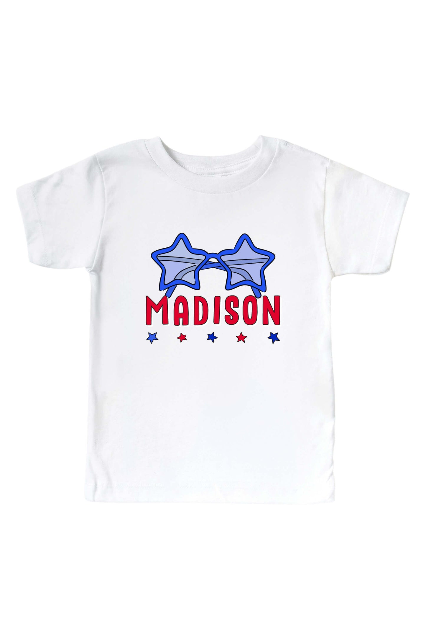 Personalized Red, White & Cool Graphic Bodysuit & Kids Tee | White