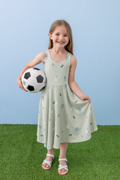 Tank Twirl Dress in Soccer