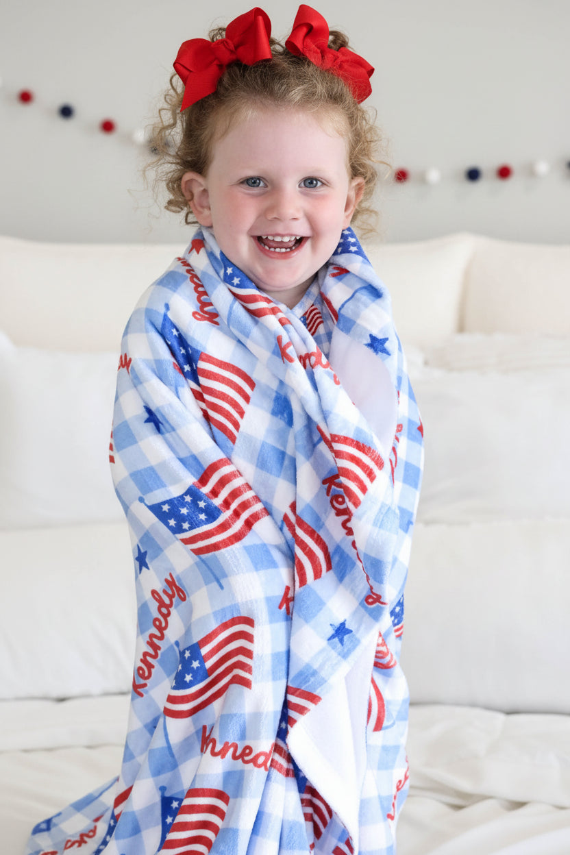 Personalized Kids Blanket | Star-Spangled Picnic