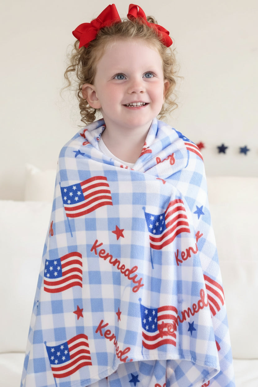 Personalized Kids Blanket | Star-Spangled Picnic