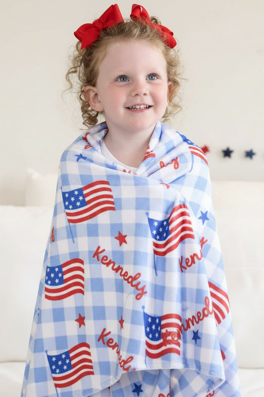 Personalized Kids Blanket | Star-Spangled Picnic