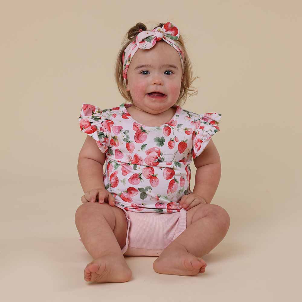 Strawberry Organic T-Shirt with Frill