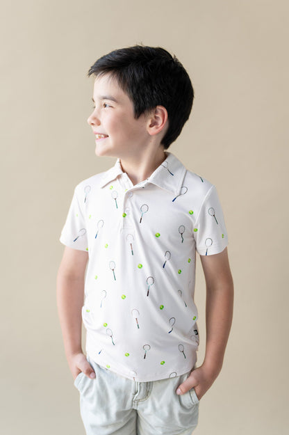 Toddler Short Sleeve Polo in Tennis