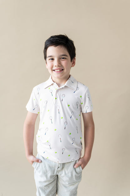 Toddler Short Sleeve Polo in Tennis