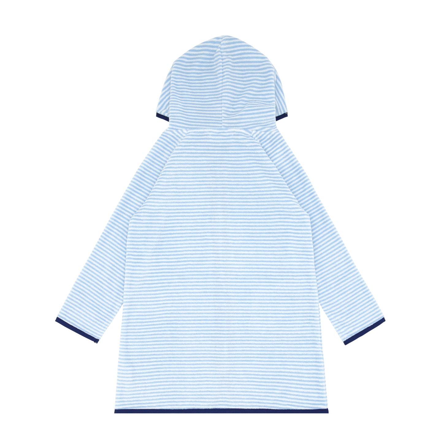 unisex powder blue stripe french terry zipper coverup