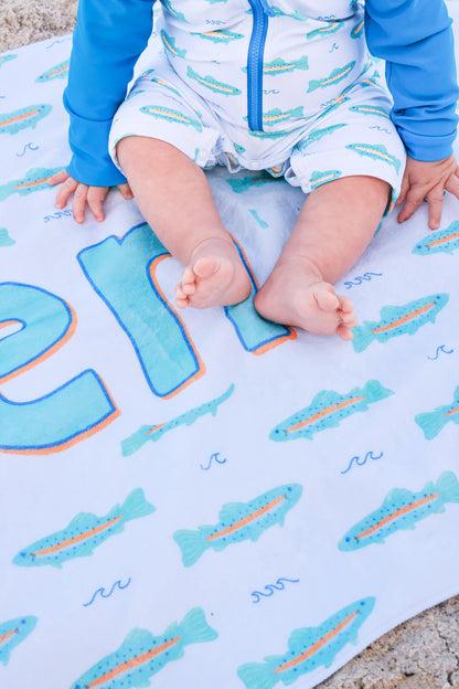 Personalized Kids Beach Towel | Tiny Trout