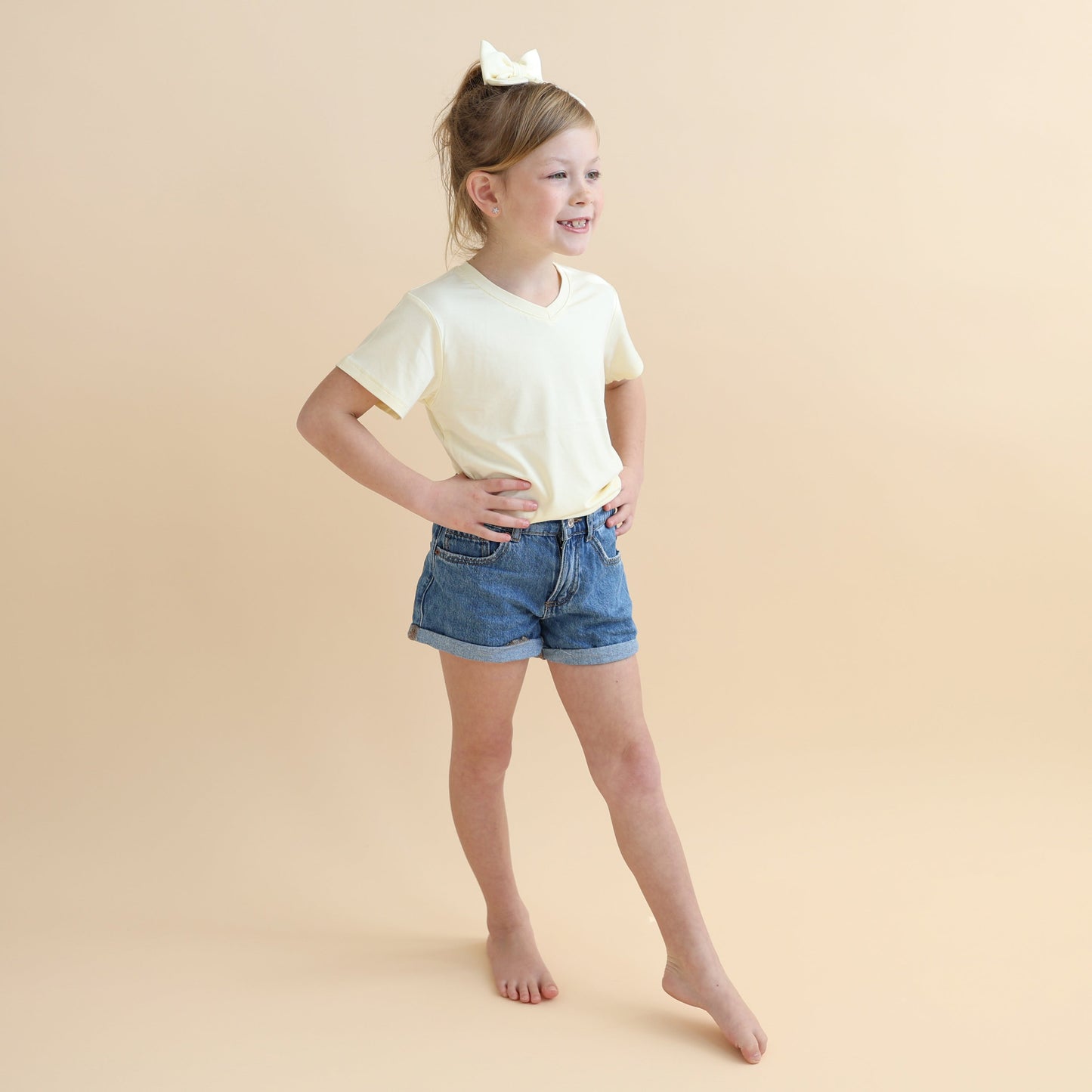 Toddler V-Neck Tee in Chamomile