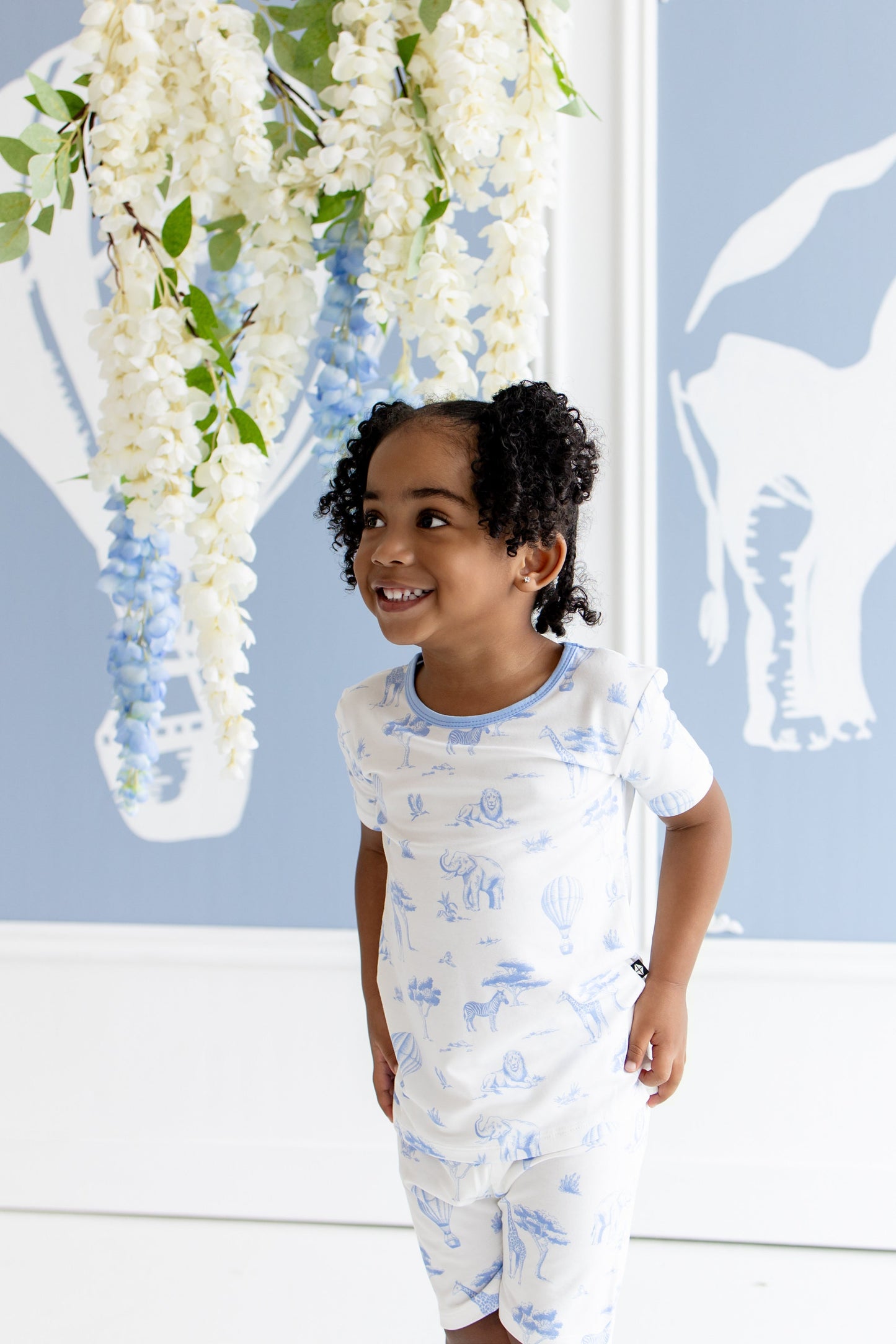 Short Sleeve Pajamas in Toile Safari