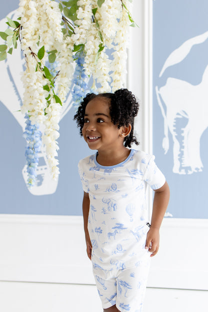 Short Sleeve Pajamas in Toile Safari