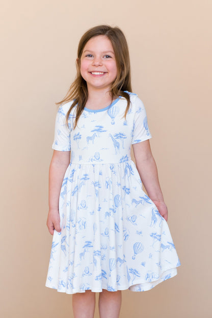 Twirl Dress in Toile Safari