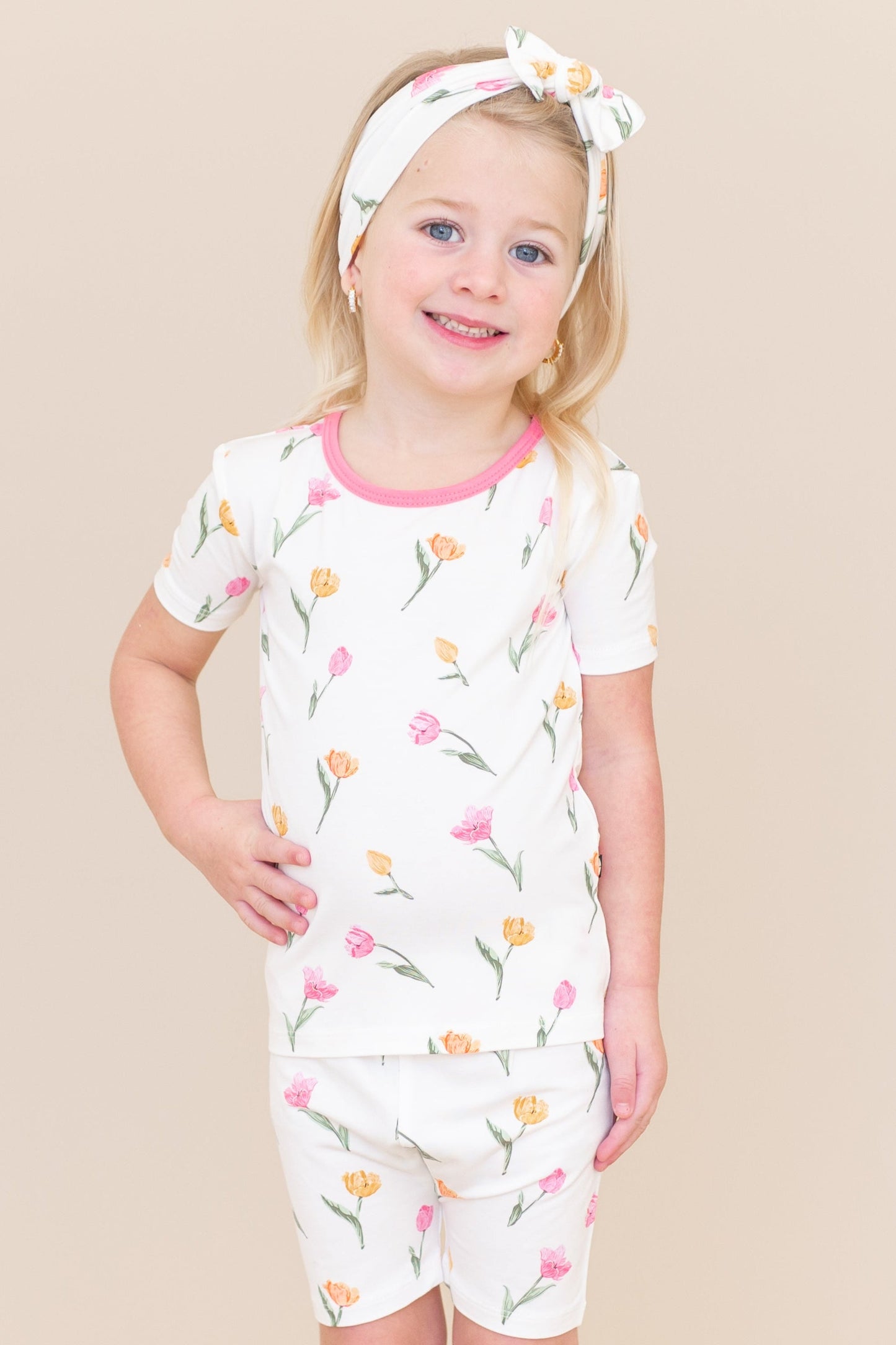 Short Sleeve Pajamas in Tulip