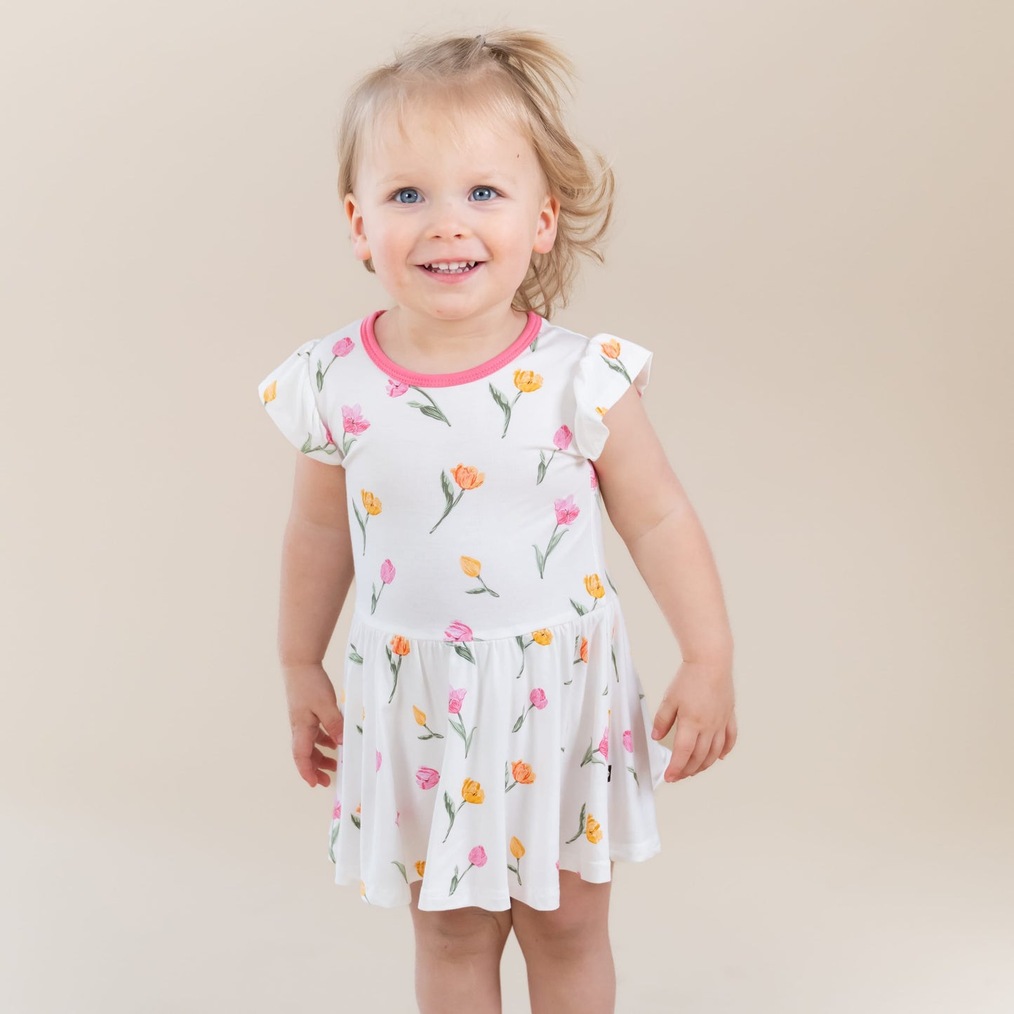 Twirl Bodysuit Dress in Tulip