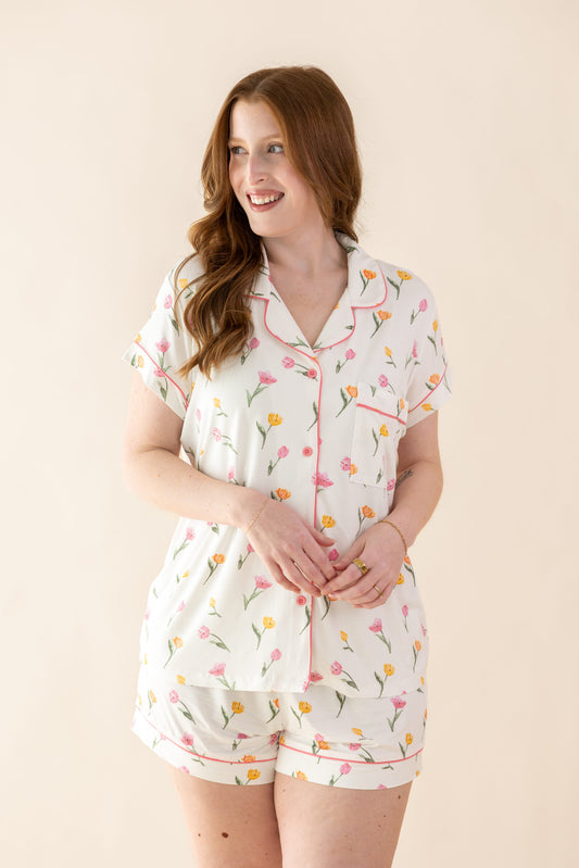 Women's Short Sleeve Pajama Set in Tulip